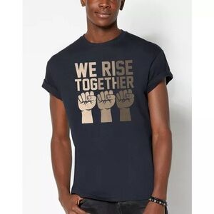 We Rise Together Black Graphic T-Shirt